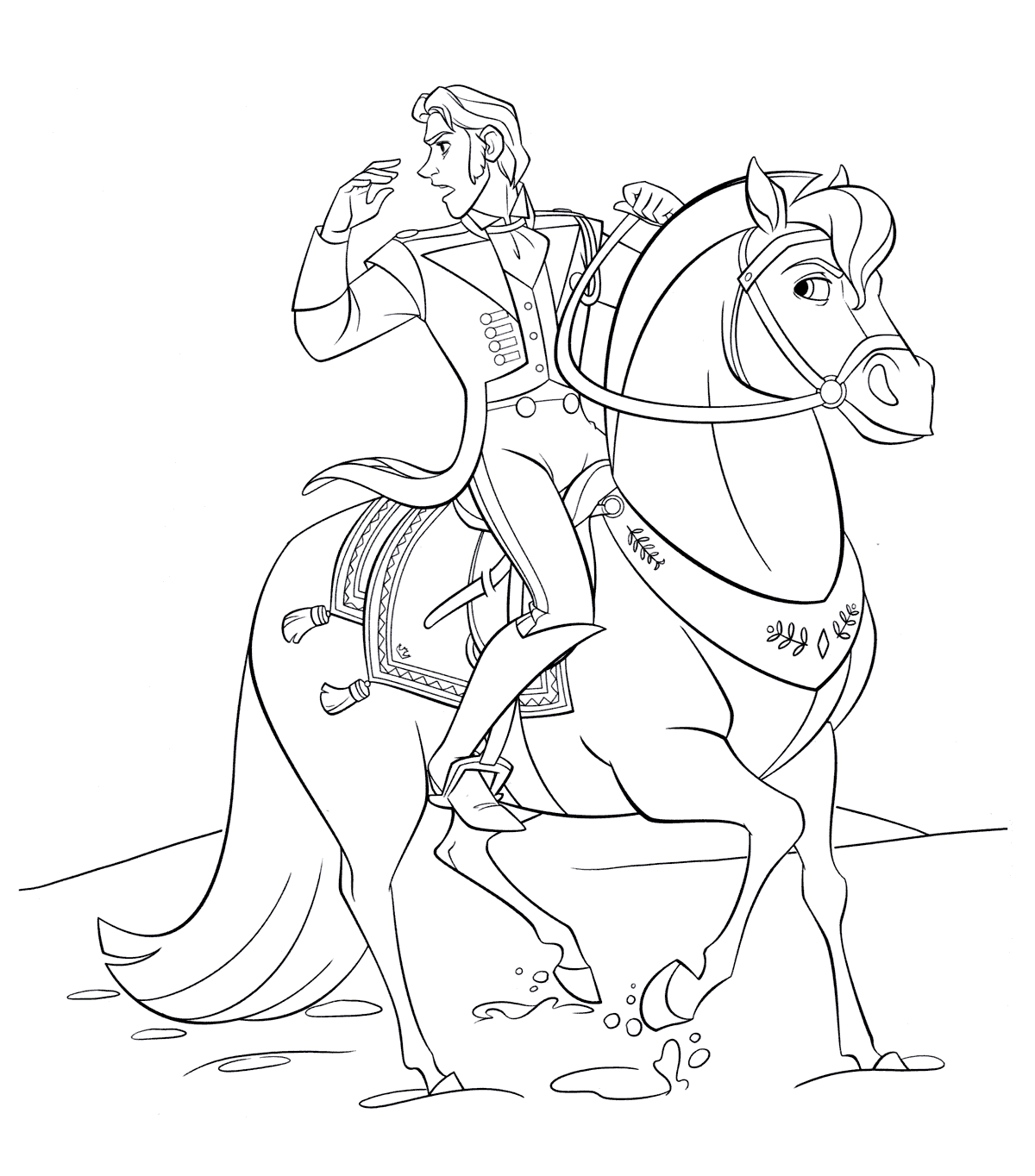 Принц на коне раскраска