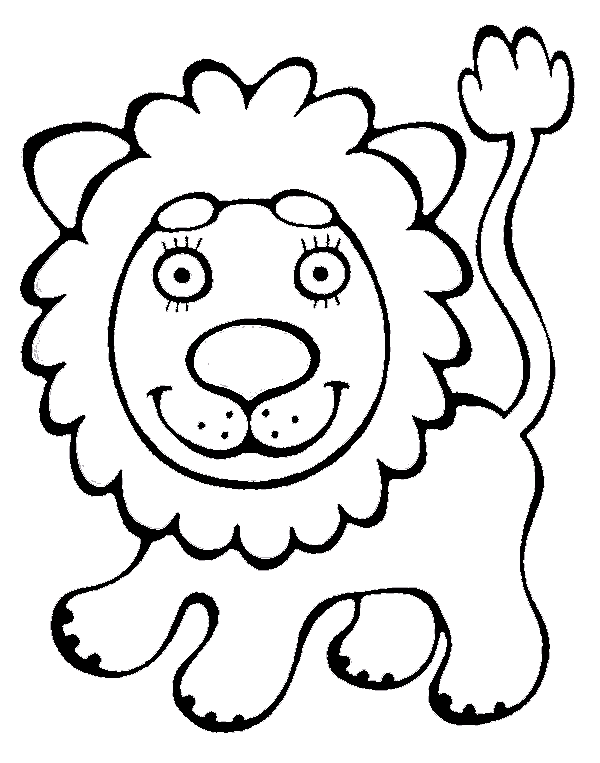 Раскраска Милый лев
