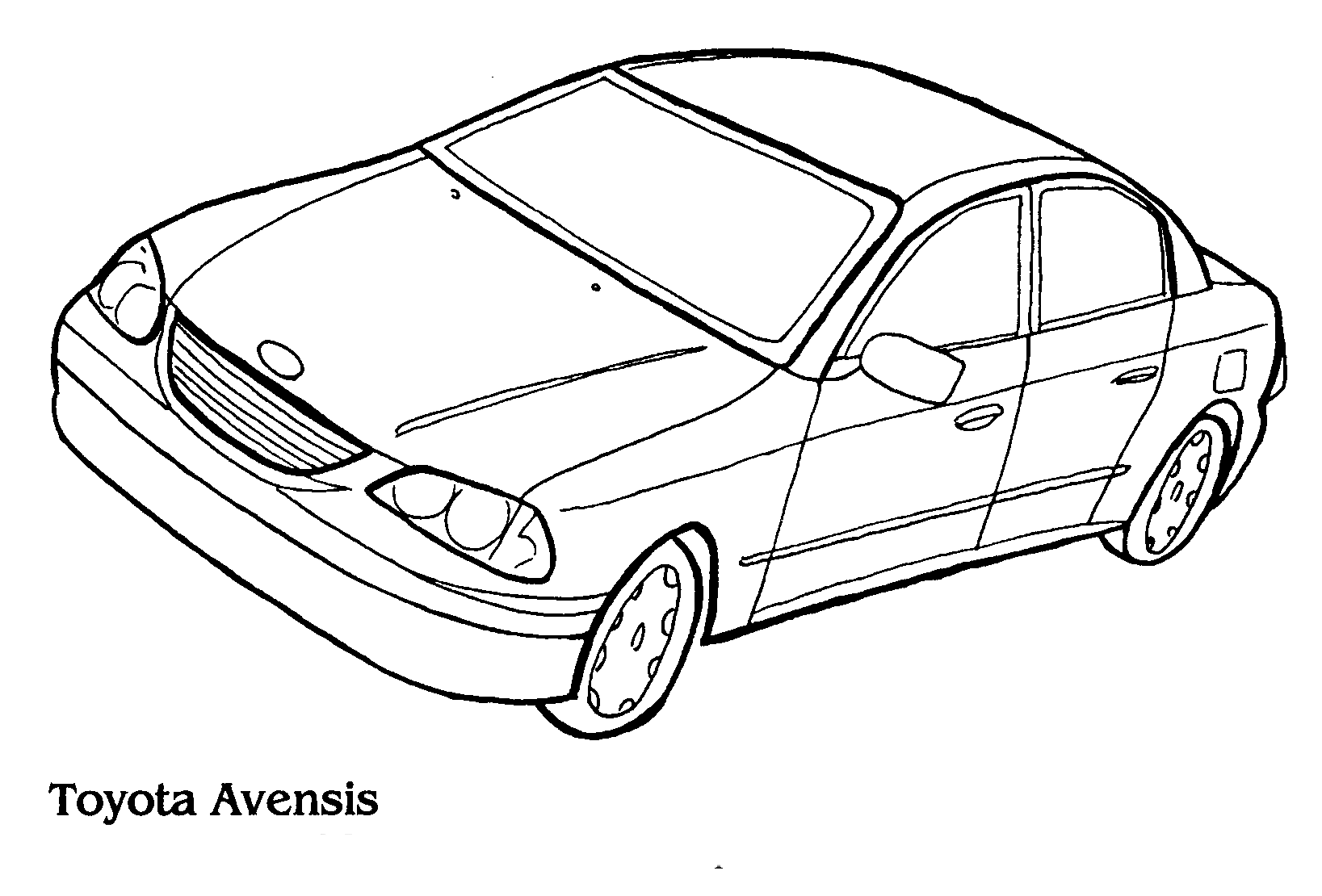 Раскраски для мальчиков Тойота Авенсис