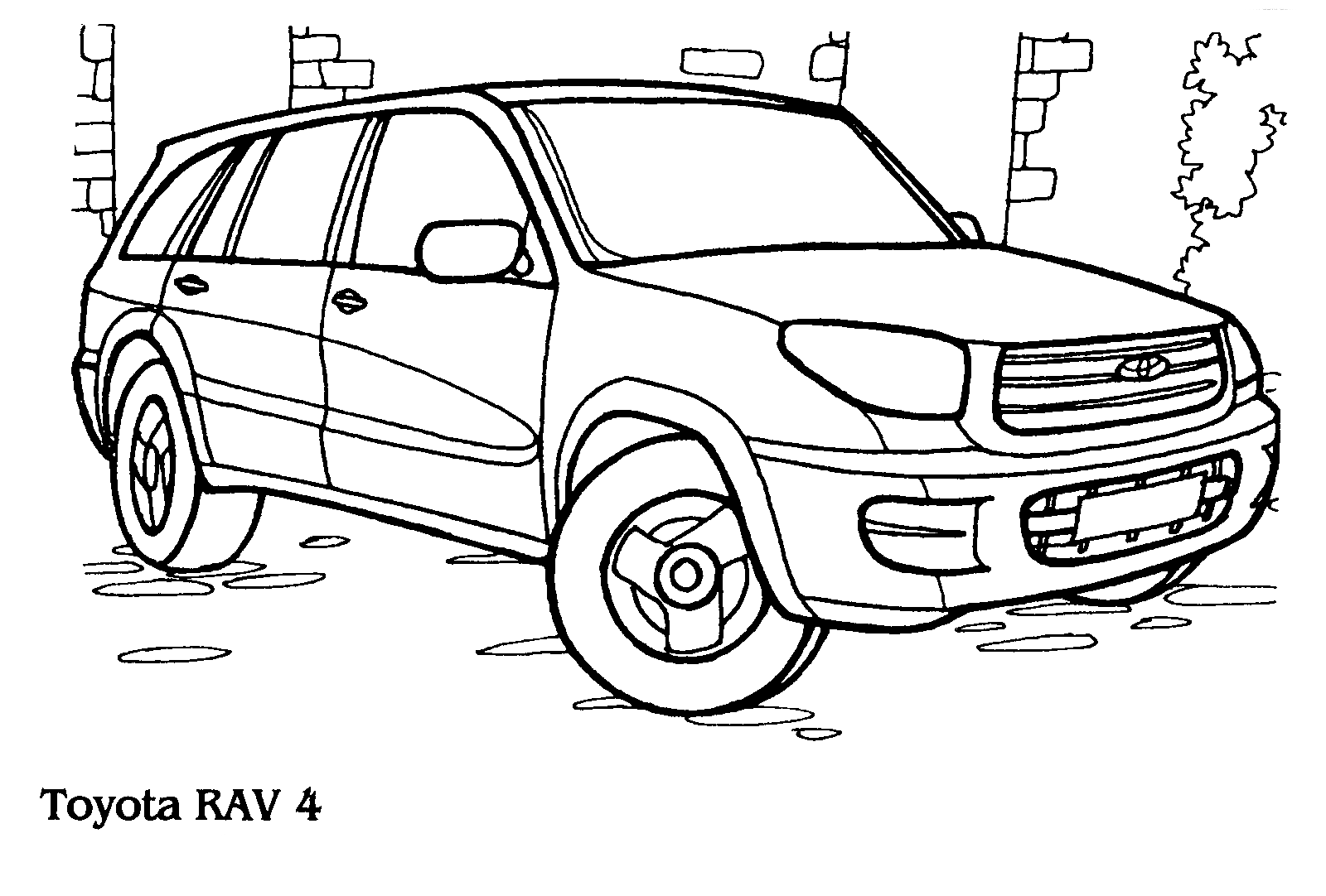 Раскраска джип Тойота рав 4