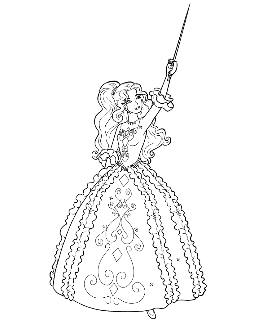 Раскраска Платье Барби