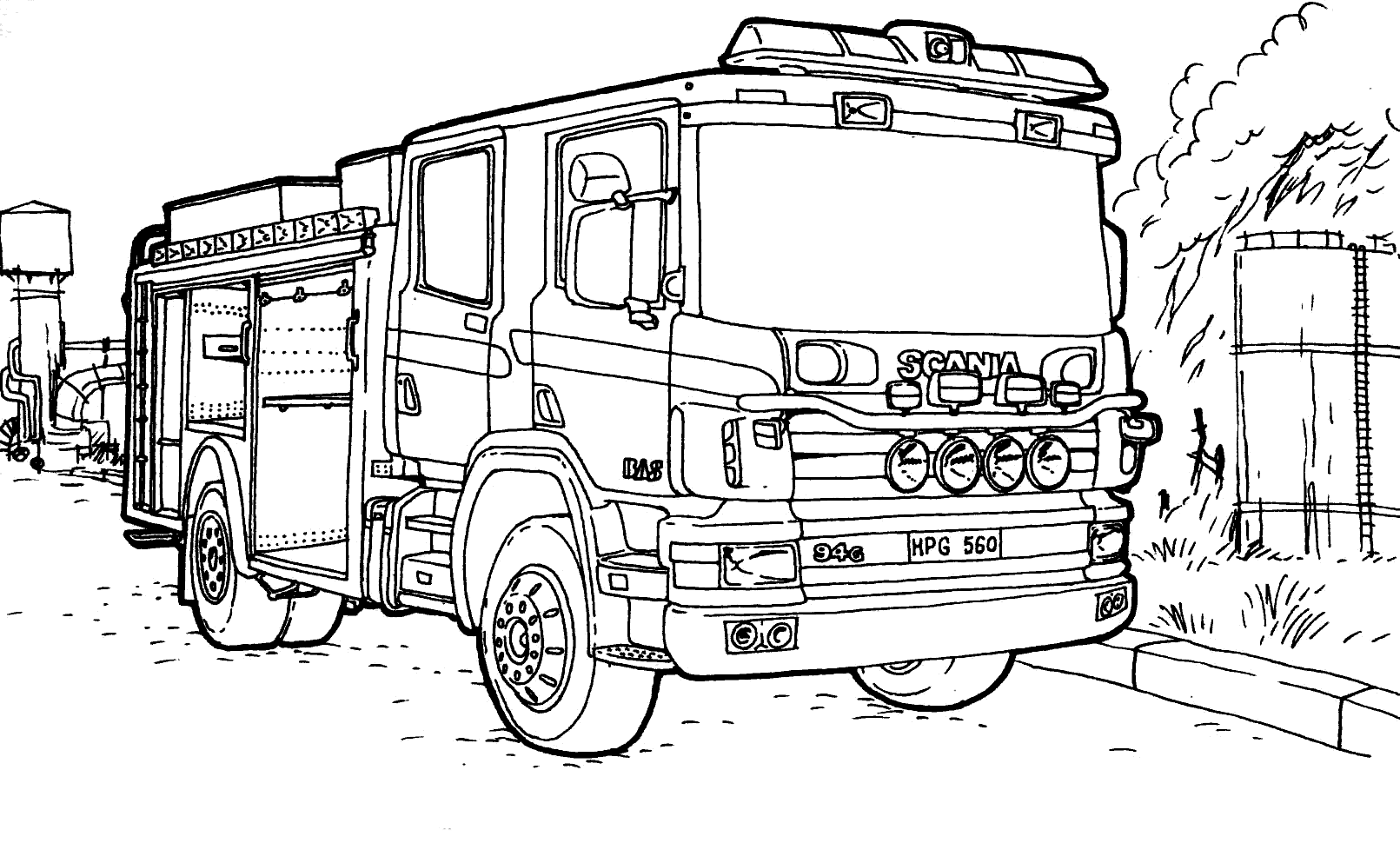 Пожарная машина рисунок для детей