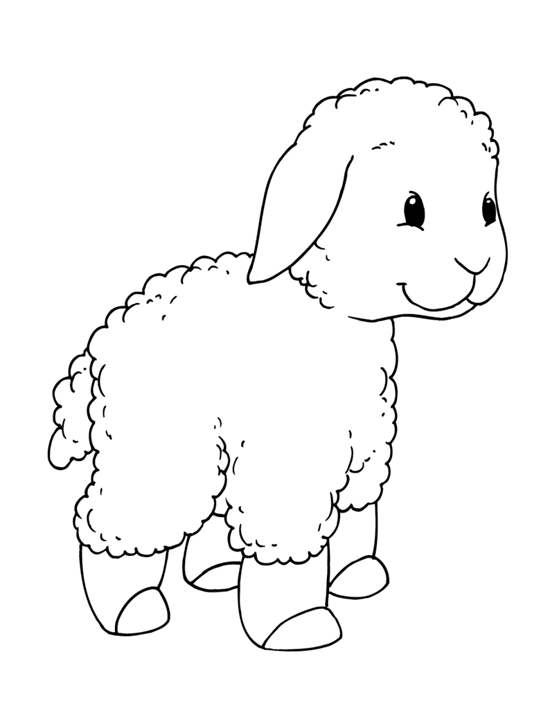 Раскраска овечка - распечатать картинки для детей