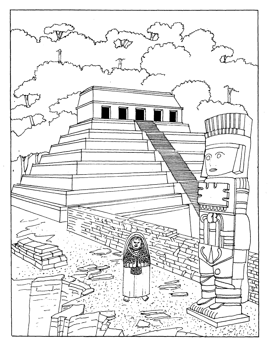 Храм надписей в Паленке рисунки