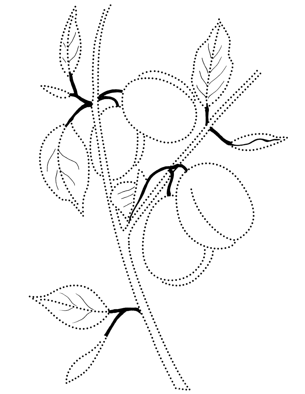 Рисование по точкам фрукты
