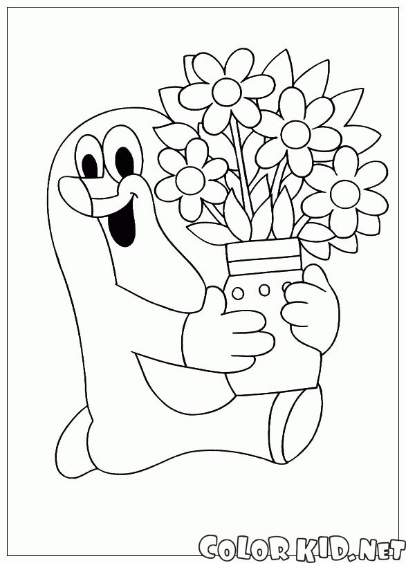 Крот с вазой