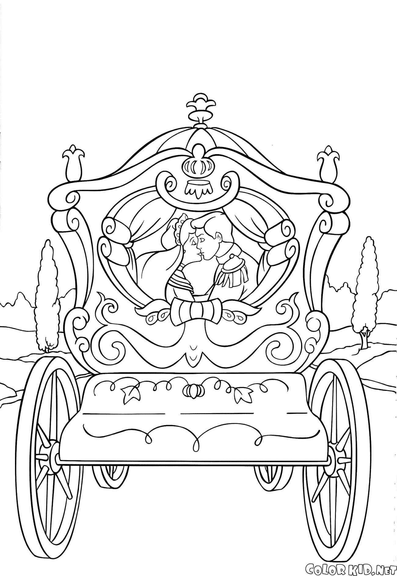 Золушка и принц в карете