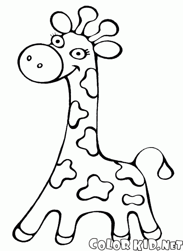 Жираф на прогулке