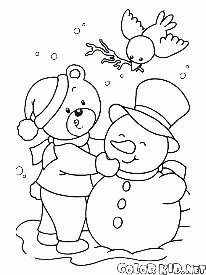 Медвежонок и снеговик