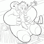 Беймакс и Хиро летят вниз