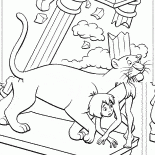 Багира помогает Маугли