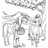 Индеец с яблоками