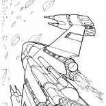 Боевой корабль в космосе