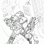 Человек в военном скафандре