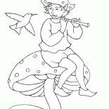 Эльф играет на дудочке