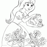 Принцесса поливает цветы