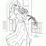 Барби и букет цветов