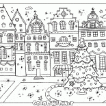 Украшенная ель на площади