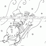 Снеговик и санки