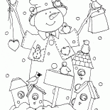 Снеговик с кормушками