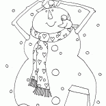 Снеговик кормит птичек