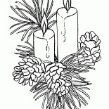 Рождественские свечи на ветке