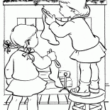 Дети вешают носки