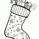 Носок заполнен подарками